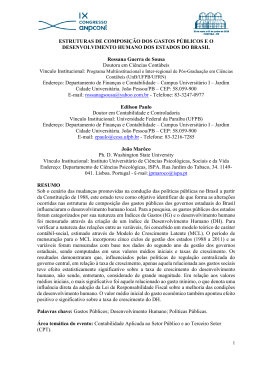 ESTRUTURAS DE COMPOSI&Ccedil;&Atilde;O DOS GASTOS P&Uacute;BLICOS E O