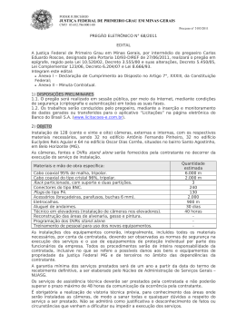 JUSTI&Ccedil;A FEDERAL DE PRIMEIRO GRAU EM MINAS GERAIS