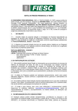 EDITAL DO PREG&Atilde;O PRESENCIAL N.&ordm; 04/2011 O CONDOM&Iacute;NIO