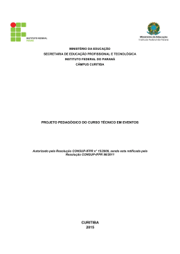 PROJETO PEDAGOGICO TECNICO EM - C&acirc;mpus Curitiba