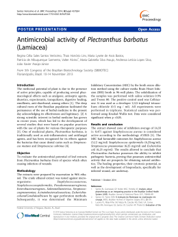 Antimicrobial activity of Plectranthus barbatus