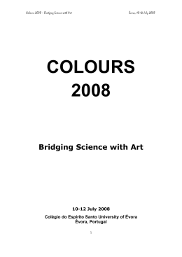 COLOURS 2008 Bridging Science with Art