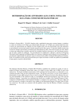 determina&ccedil;&atilde;o de atividades alfa e beta total em &aacute;gua para