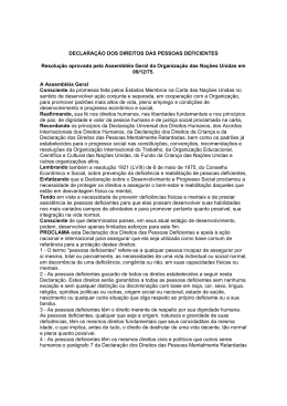 DECLARA&Ccedil;&Atilde;O DOS DIREITOS DAS PESSOAS DEFICIENTES