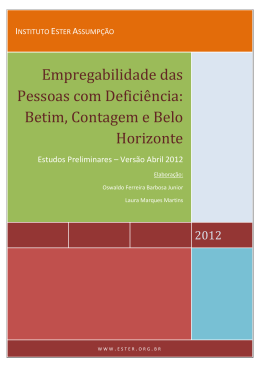 Empregabilidade das Pessoas com Deficiência: Betim, Contagem e