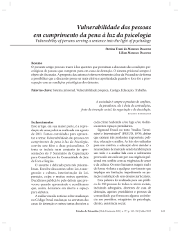 Vulnerabilidade das pessoas em cumprimento da pena &agrave; luz da