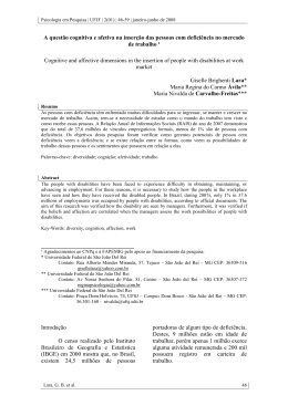 A quest&atilde;o cognitiva e afetiva na inser&ccedil;&atilde;o das pessoas com