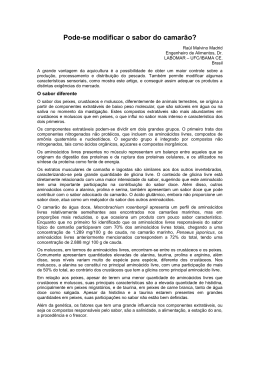 Pode-se modificar o sabor do camar&atilde;o