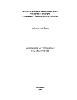 MUSICALIDADE NA PERFORMANCE COM A FLAUTA DOCE