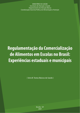 Regulamentação da Comercialização de Alimentos em Escolas no