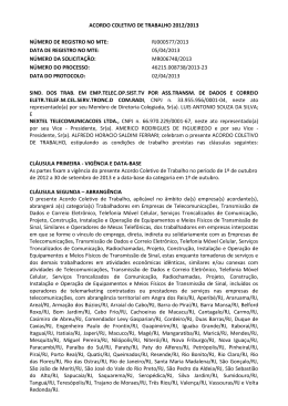 ACORDO COLETIVO DE TRABALHO 2012/2013 - Sinttel-Rio