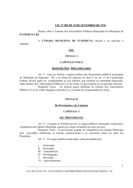Estatuto do Servidor - Prefeitura de Itaperuna (RJ)