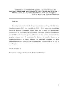 Processo de Implementa&Atilde;&sect;&Atilde;&pound;o do Balanced Scorecard