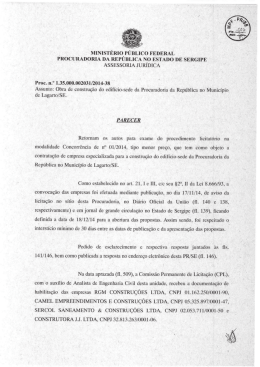 Parecer Jurídico - Procuradoria da República em Sergipe