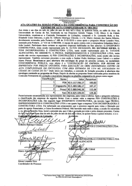 ata quatro da sessão pública da concorrência para construção do