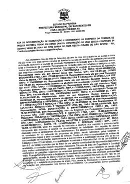 EsTADo oA PARAIBA PREFEITURA MUNICIPAL DE sAo BENTO