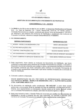 Ata de Sessão Pública - Eletrobras Amazonas Energia