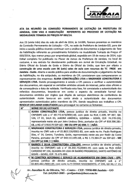 ATA DA REuNIÃo DA coMISSÃo PERMANENTE DE LIcITAçÃo DA