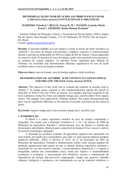 DETERMINA&Ccedil;&Atilde;O DO TEOR DE &Aacute;CIDO ASC&Oacute;RBICO EM SUCOS