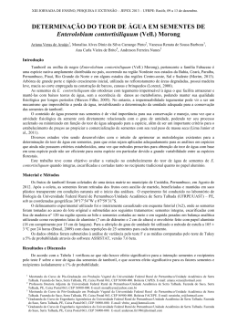 DETERMINA&Ccedil;&Atilde;O DO TEOR DE &Aacute;GUA EM SEMENTES DE