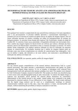 determina&ccedil;&atilde;o do teor de apatita em amostras de pilha de