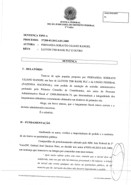 JUSTI&Ccedil;A FEDERAL sE&Ccedil;&Atilde;O JUDICIARIA DO DISTRITO FEDERAL