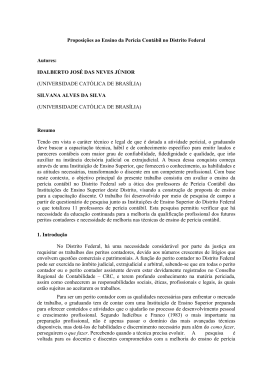 Proposições ao Ensino da Perícia Contábil no Distrito Federal