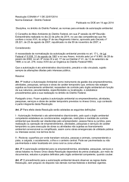 Resolução CONAM nº 1 DE 22/07/2014 Norma Estadual