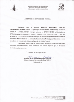 GOVERNO DO DISTRITO FEDERAL Secretaria de