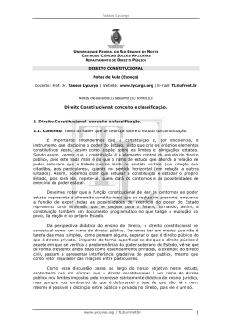 Direito Constitucional: conceito e classifica&ccedil;&atilde;o. 1. Direito