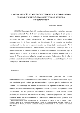 A americaniza&ccedil;&atilde;o do direito constitucional e seus paradoxos