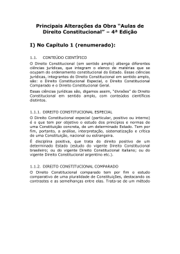 Principais Alterações da Obra “Aulas de Direito Constitucional” – 4ª