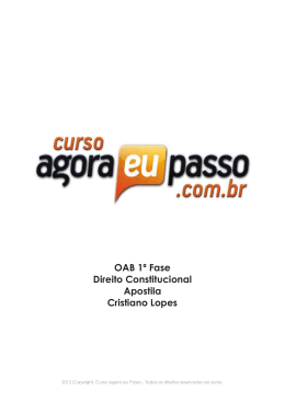 OAB 1ª Fase Direito Constitucional Apostila Cristiano Lopes