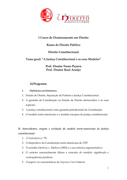 A Justi&ccedil;a Constitucional e os