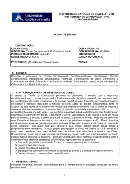 Direito C&Oacute;D. CURSO: 316 DISCIPLINA: Teoria