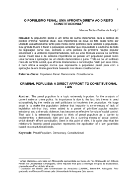 o populismo penal: uma afronta direta ao direito constitucional