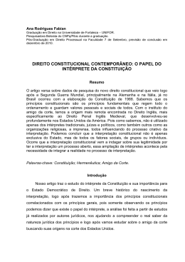 direito constitucional contempor&acirc;neo: o papel do