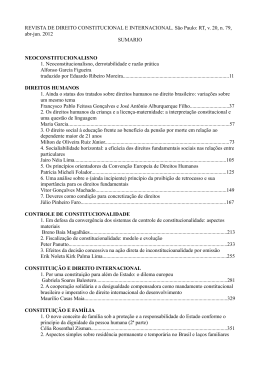 REVISTA DE DIREITO CONSTITUCIONAL E INTERNACIONAL. S&atilde;o