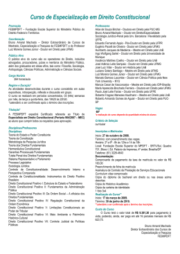 Curso de Especializa&ccedil;&atilde;o em Direito Constitucional