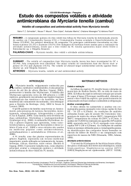 Estudo dos compostos vol&aacute;teis e atividade antimicrobiana da