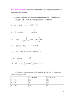 1 Aula teórico-prática 2: Reacções características dos compostos