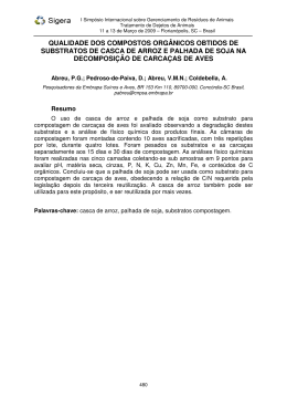 qualidade dos compostos orgânicos obtidos de substratos