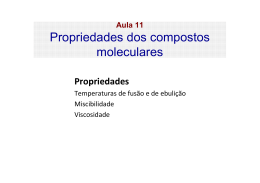 Propriedades dos compostos moleculares