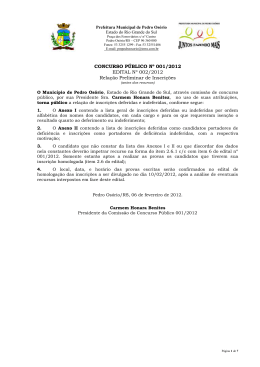 Edital n&ordm; 002/2012 - Rela&ccedil;&atilde;o de inscri&ccedil;&otilde;es