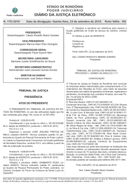 23 - Tribunal de Justi&ccedil;a de Rond&ocirc;nia