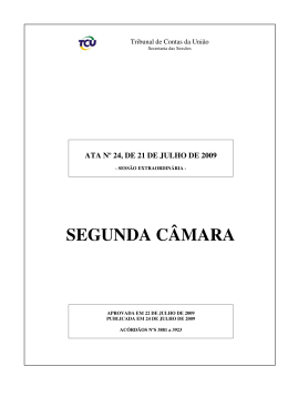 SEGUNDA C&Acirc;MARA - Tribunal de Contas da Uni&atilde;o