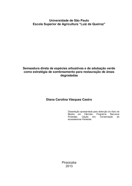 Semeadura direta de esp&eacute;cies arbustivas e de aduba&ccedil;&atilde;o verde