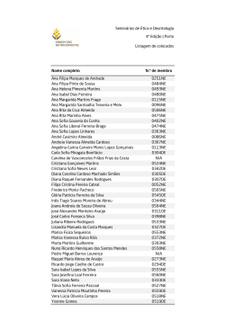 Lista de Colocados - Ordem dos Nutricionistas