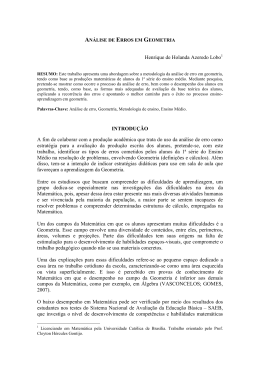 An&aacute;lise de erros em geometria - Universidade Cat&oacute;lica de Bras&iacute;lia