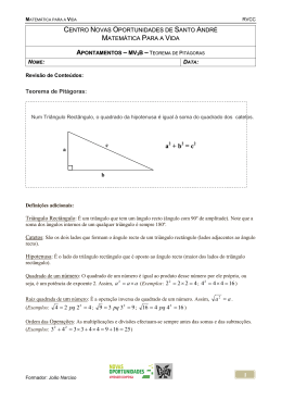 Teorema de Pitágoras - Matemática na Escola e na Vida!